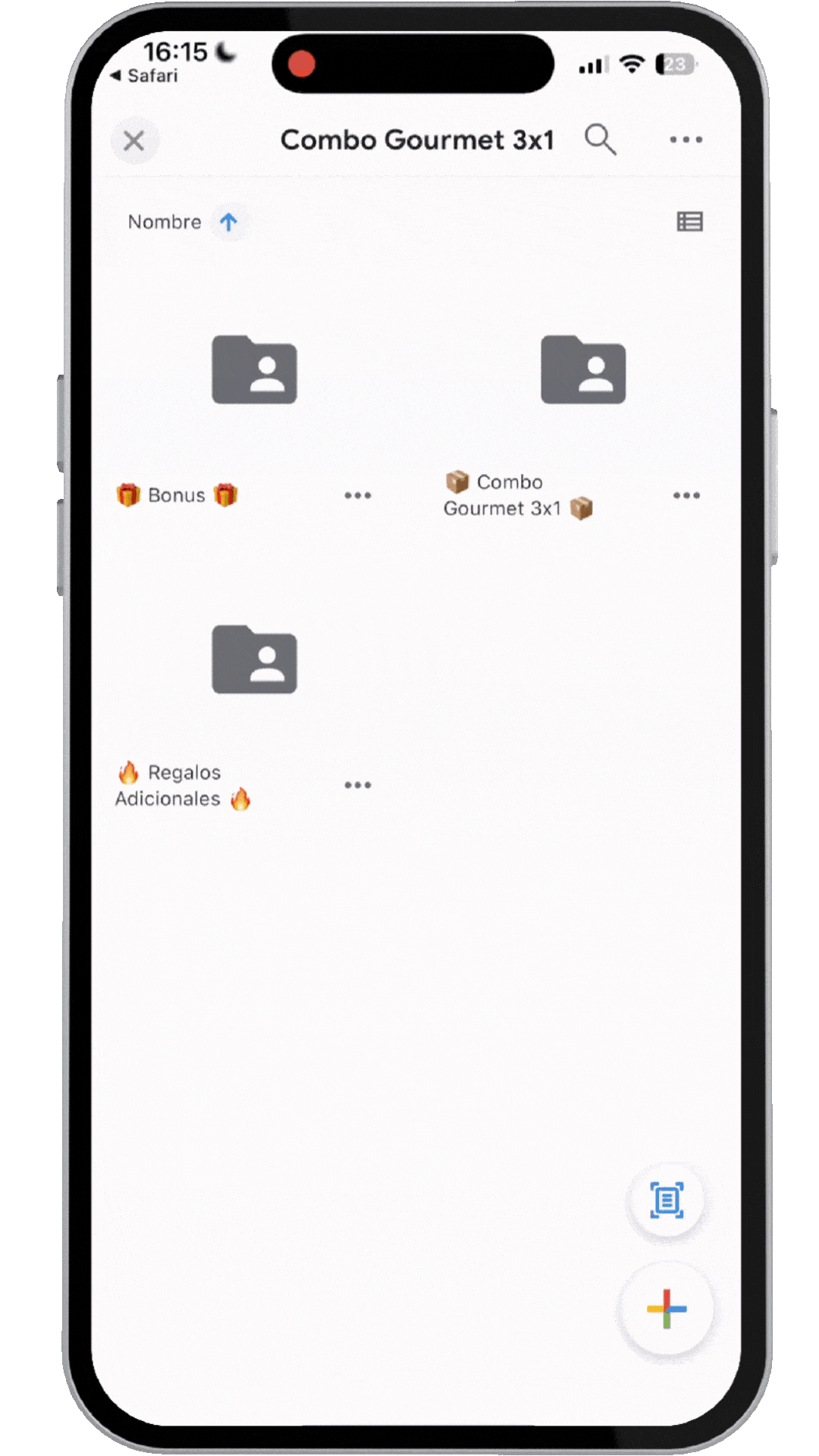 Contenido del Drive en el celular